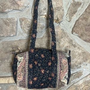 Vera Bradley Vintage Duffel Style Purse - Retired Black Walnut Pattern